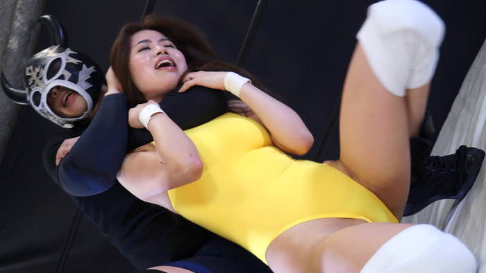 ミックスプロレス FG14吉田花の身体能力が凄くてエロい覆面男対決