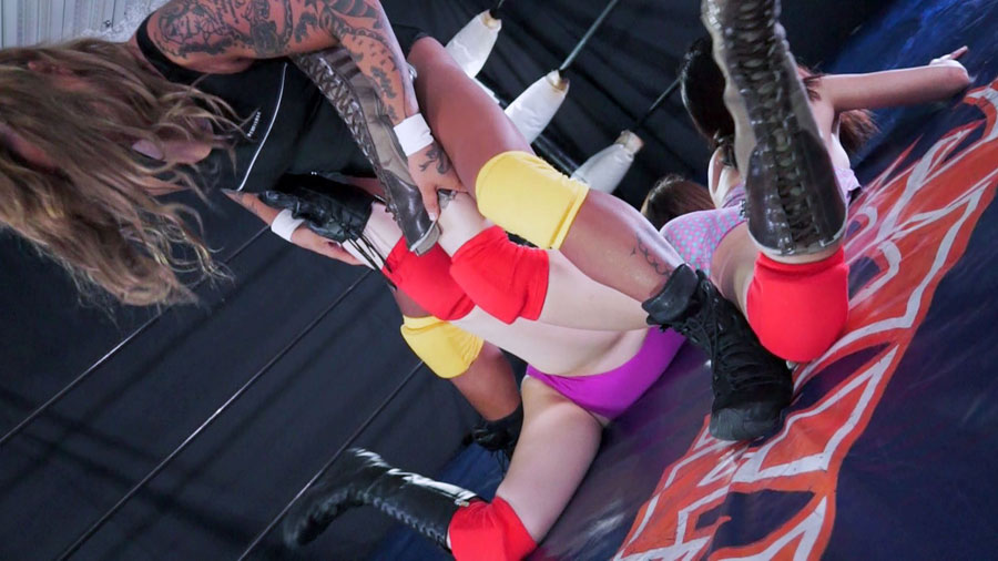 柔道世界2位のYUNIがプロレスで苑田あゆり&大友彩をボコる