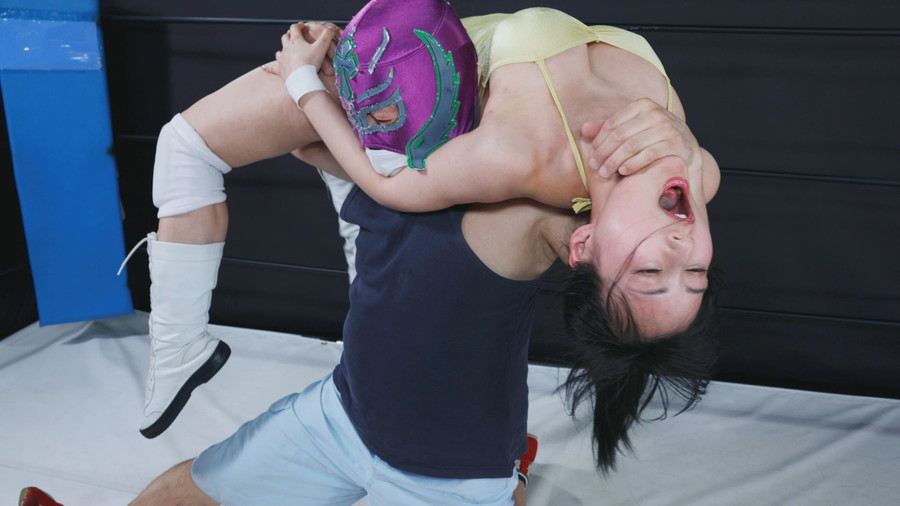 ジューン・ラブジョイ&堀内美香 巨乳美女が完全に痛めつけられるミックスプロレス