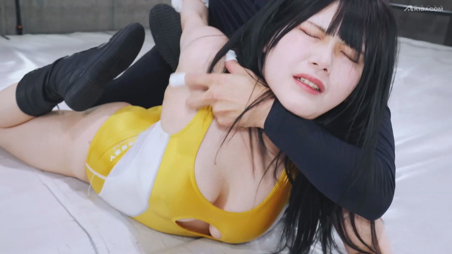 羽月果音 男子レスラー対決 女子プロレス爆乳バトル